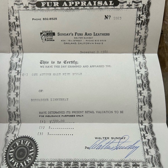 1980s Vintage Authentic Autumn Haze Mink Fur Stole - Picture 14 of 16